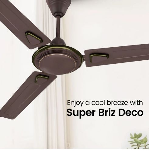 Crompton Surebreeze Super Briz Deco 1200 MM 3 Blade Star Rated Ceiling Fan