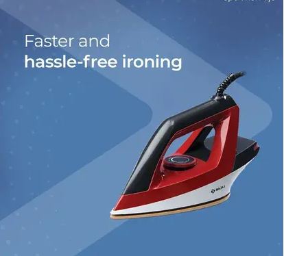 Bajaj Splendora 1100 Watts Dry Iron (Red, Black)