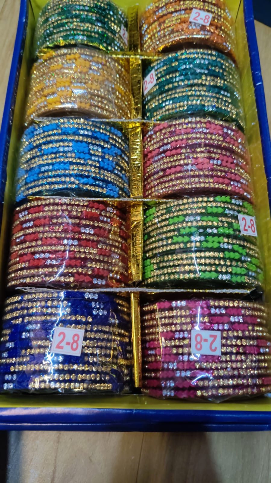 Fancy Stone Work Lac Bangles (05 Pairs)