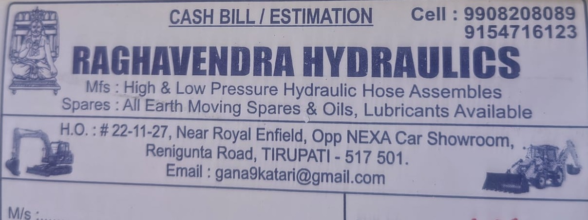 RAGHAVENDRA HYDRAULICS — Spare Parts in Tirupati, Andhra Pradesh, India