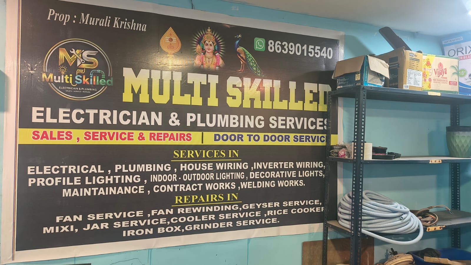 MULTI SKILLED ELECTRICIAN & PLUMBING SERVICES — Ceiling Fan Motor Rewinding Services in Tirupati, Andhra Pradesh, India